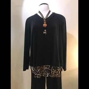 V-neck layered sweater